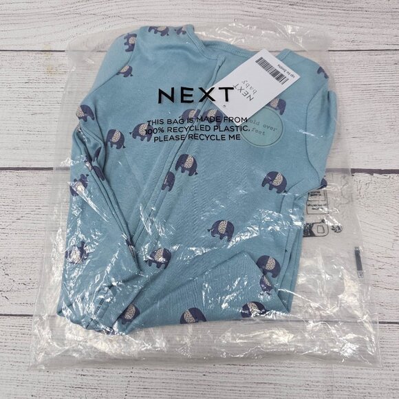 NWT Next Baby Elephant Romper With Fold over‎ Feet Size Newborn - Picture 1 of 2